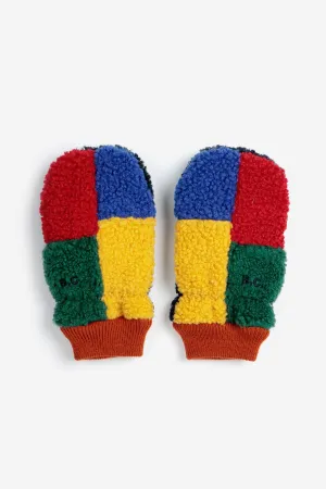 Color Block Sheepskin Mittens (Kids)