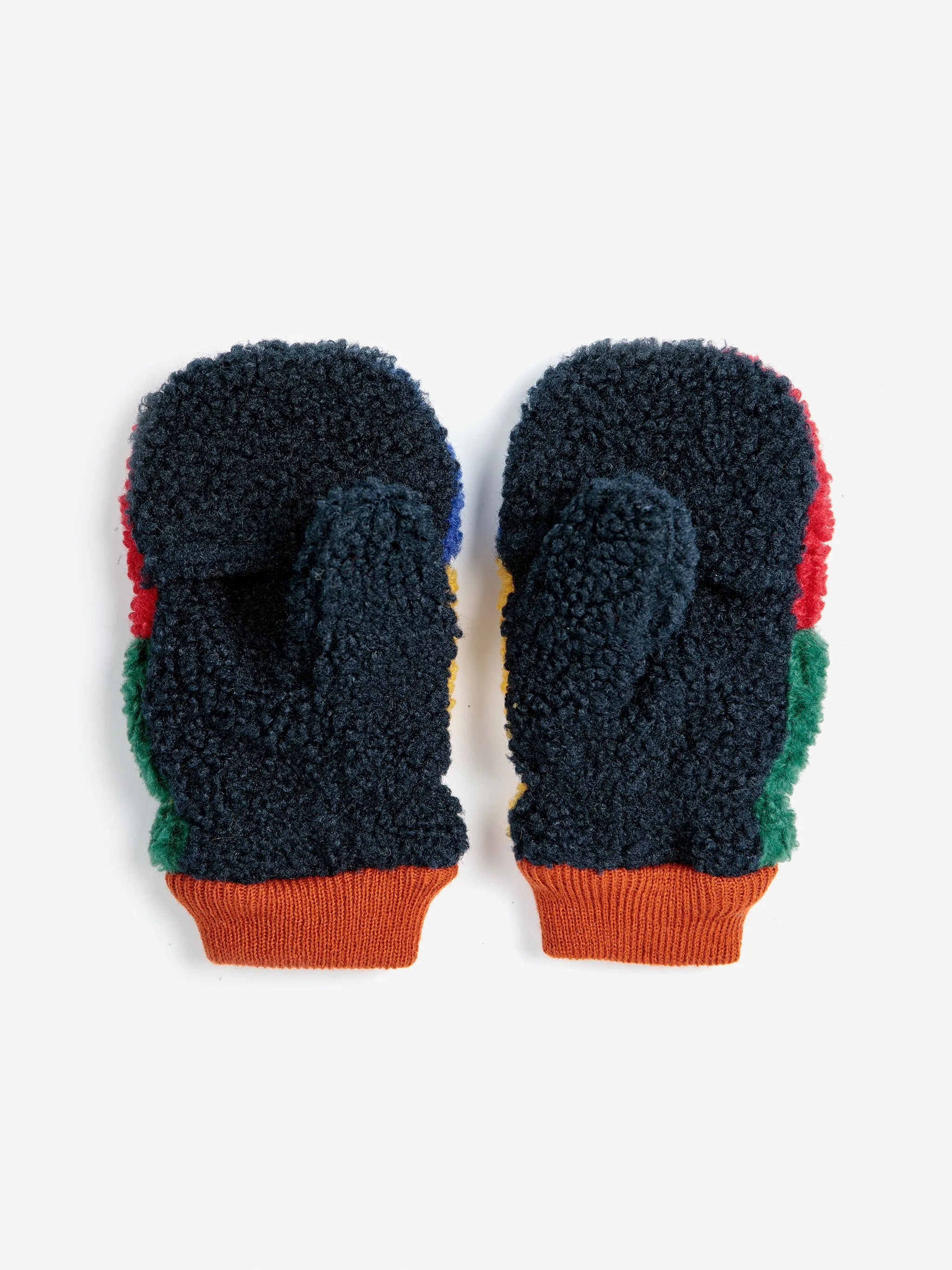 Color Block Sheepskin Mittens (Kids)