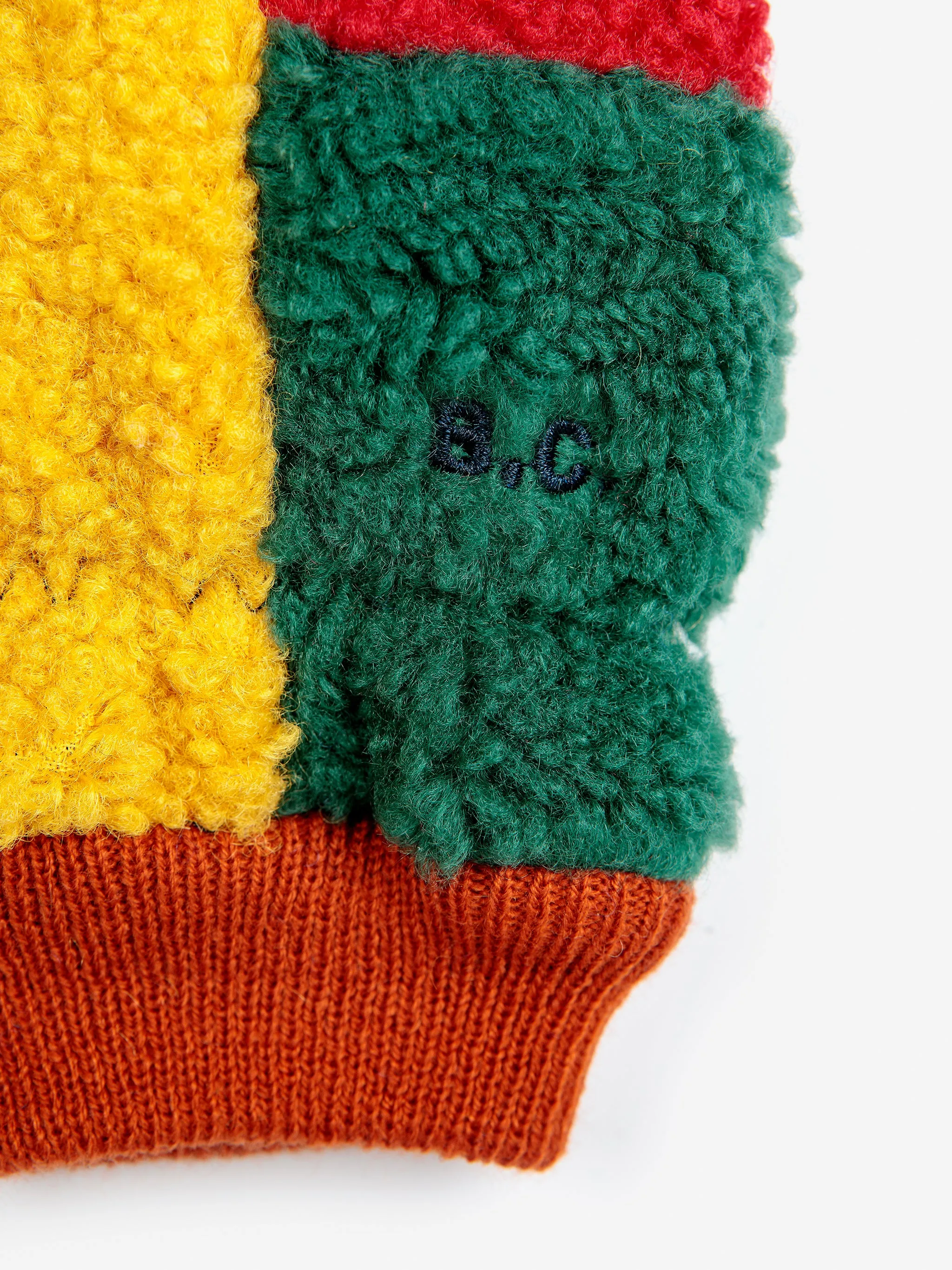 Color Block Sheepskin Mittens (Kids)