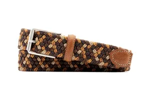 Como Braided Italian Linen and Elastic Belt - Acorn Multi