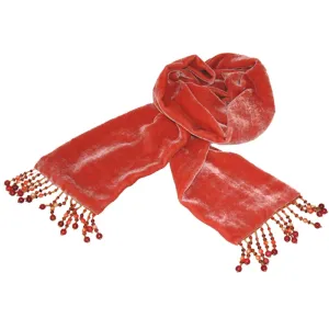 CORAL VELVET SCARF