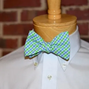 Cornflower & Lime Tattersall Bow Tie