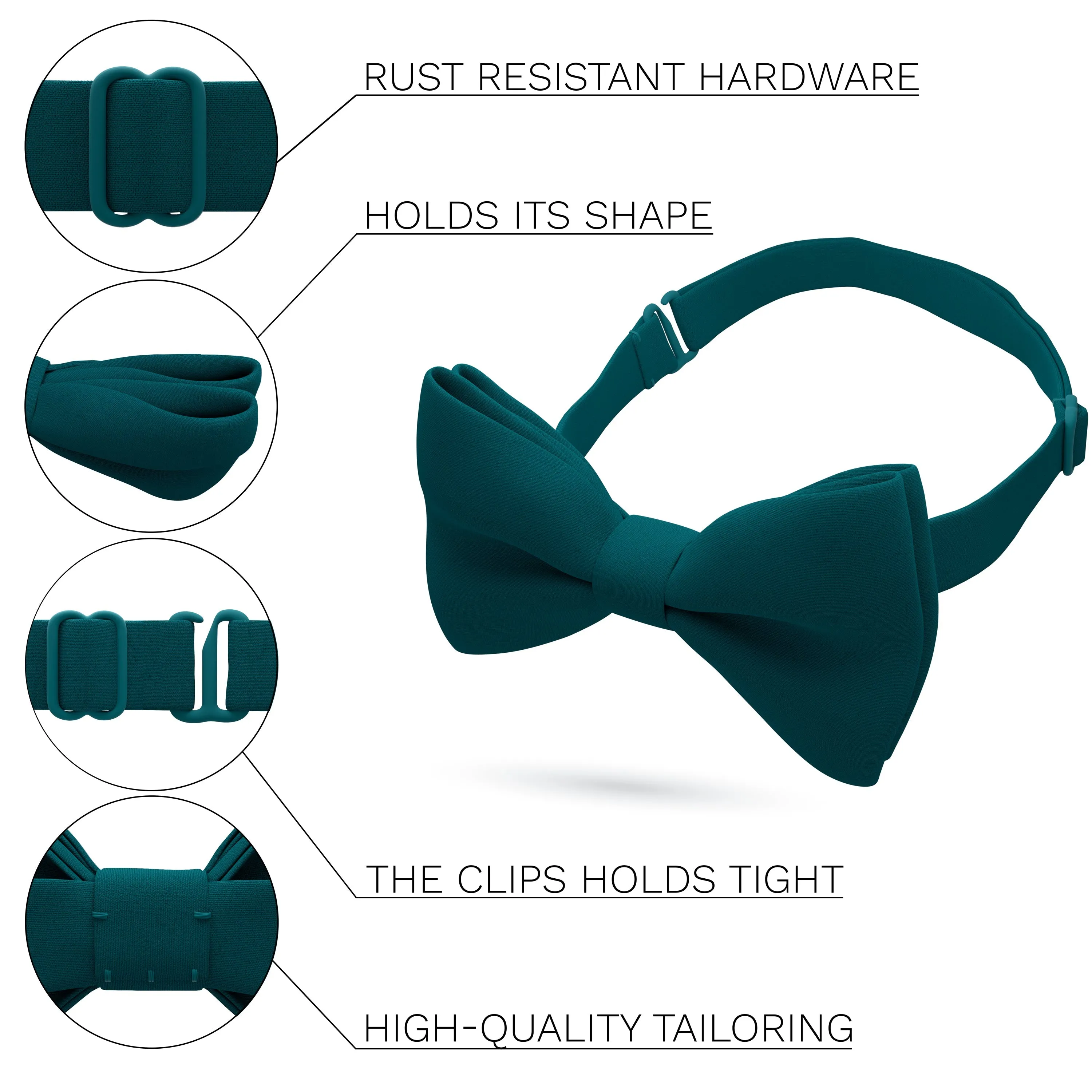 Crape Dark Green Bow Tie