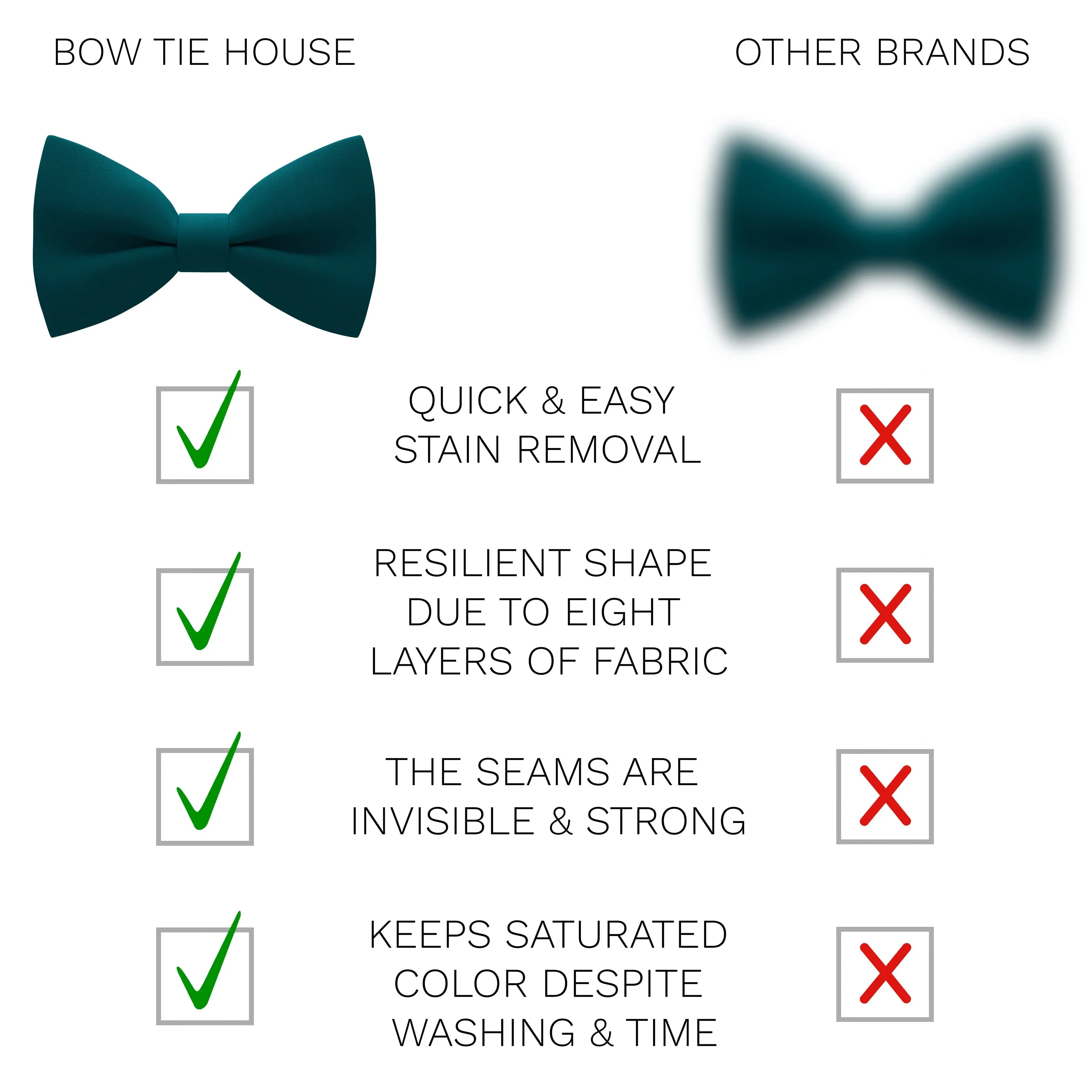 Crape Dark Green Bow Tie