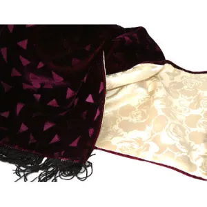 CREAM ROSES SILK & VELVET SCARF