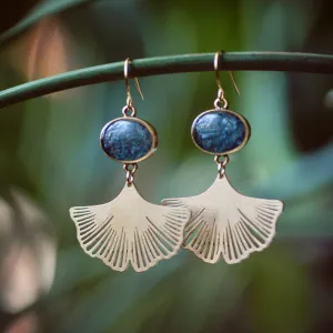 Dangle Earring | Cameoko | Crushed Gemstone Ginkgo | pre-order