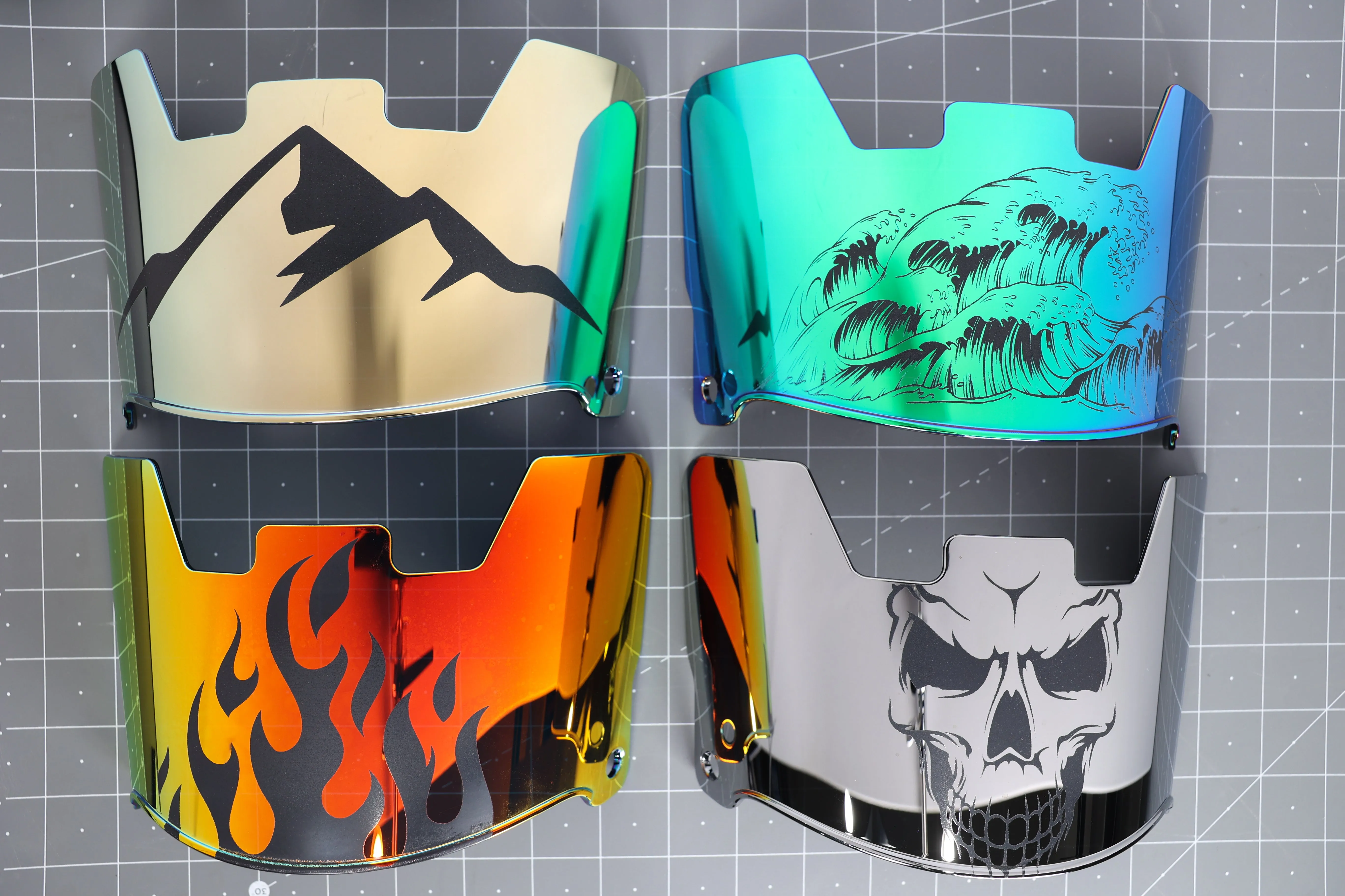 Designer Etched Visor - Dragon's Breath