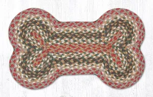 Dog Bone Braided Rug - Olive, Burgundy, and Gray