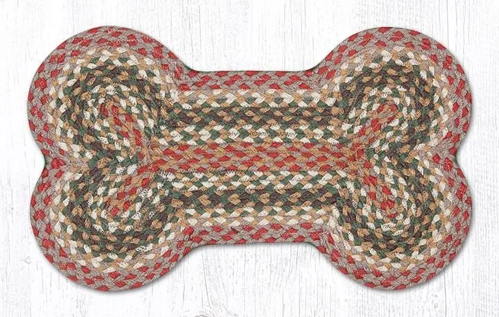 Dog Bone Braided Rug - Olive, Burgundy, and Gray