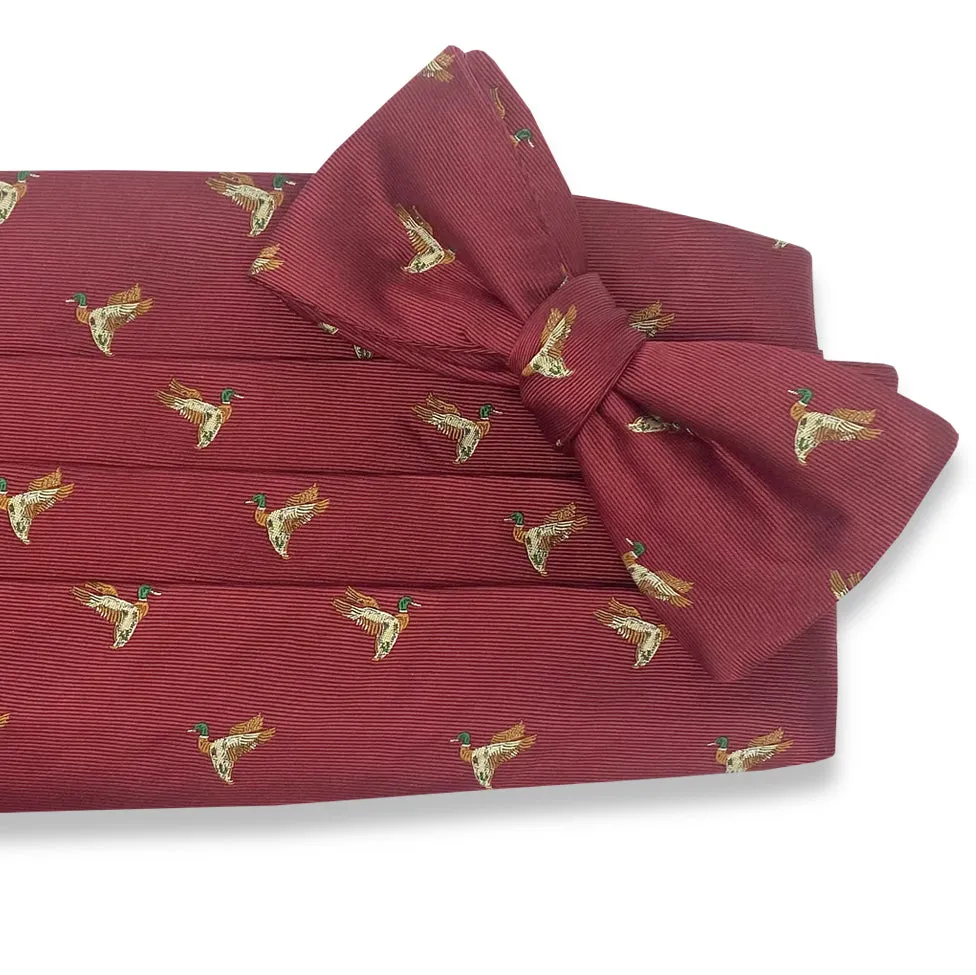 Ducks Aflight: Cummerbund Set - Red