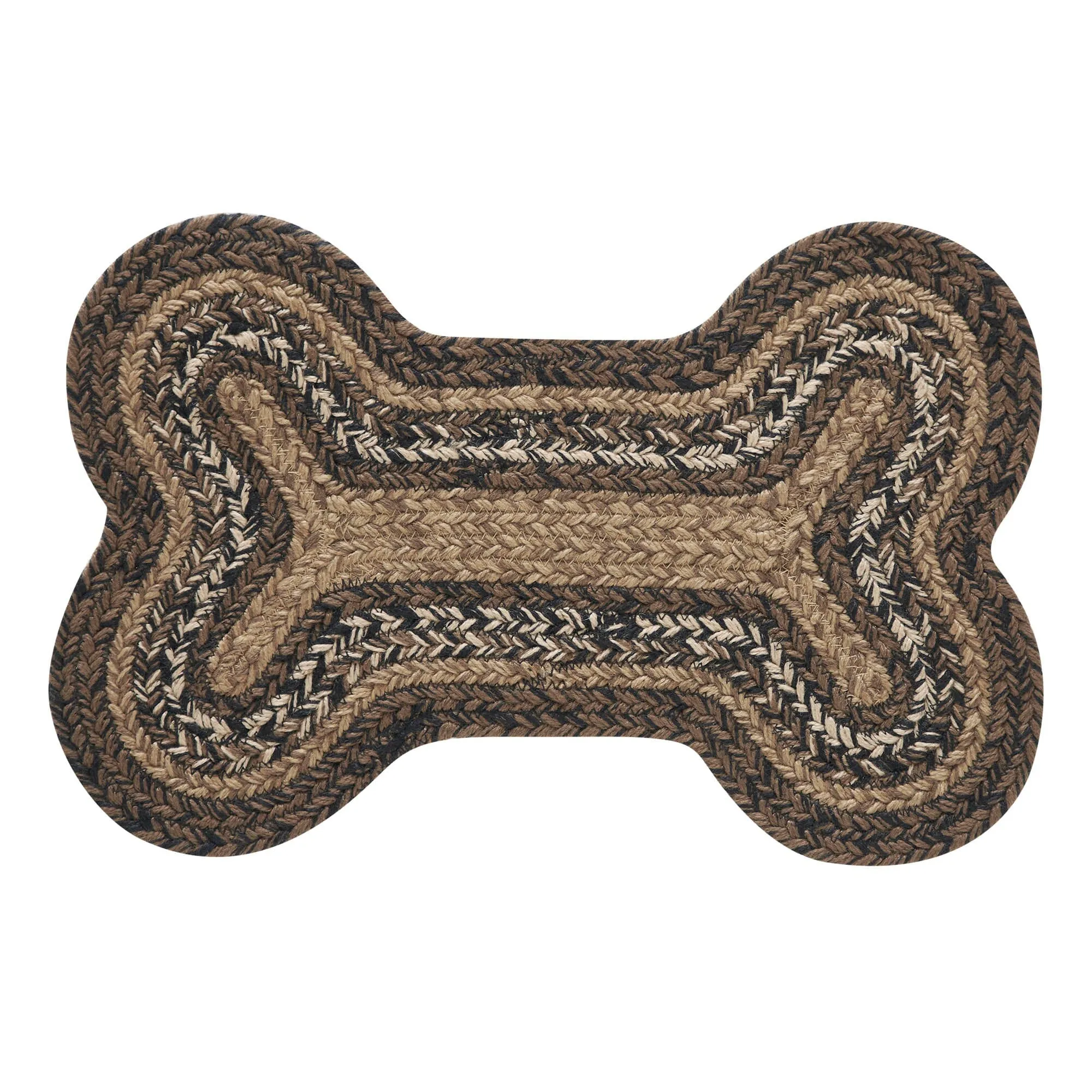 Espresso Indoor/Outdoor Small Bone Braided Rug 11.5x17.5"