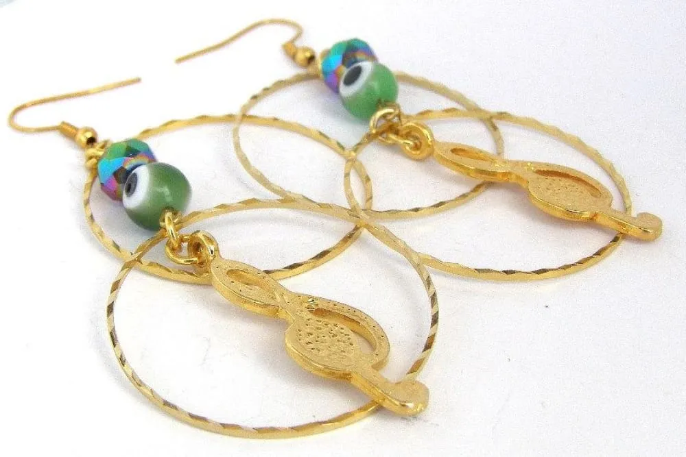 Evil eye earringsgold hoops