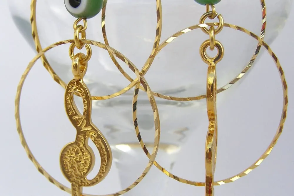 Evil eye earringsgold hoops