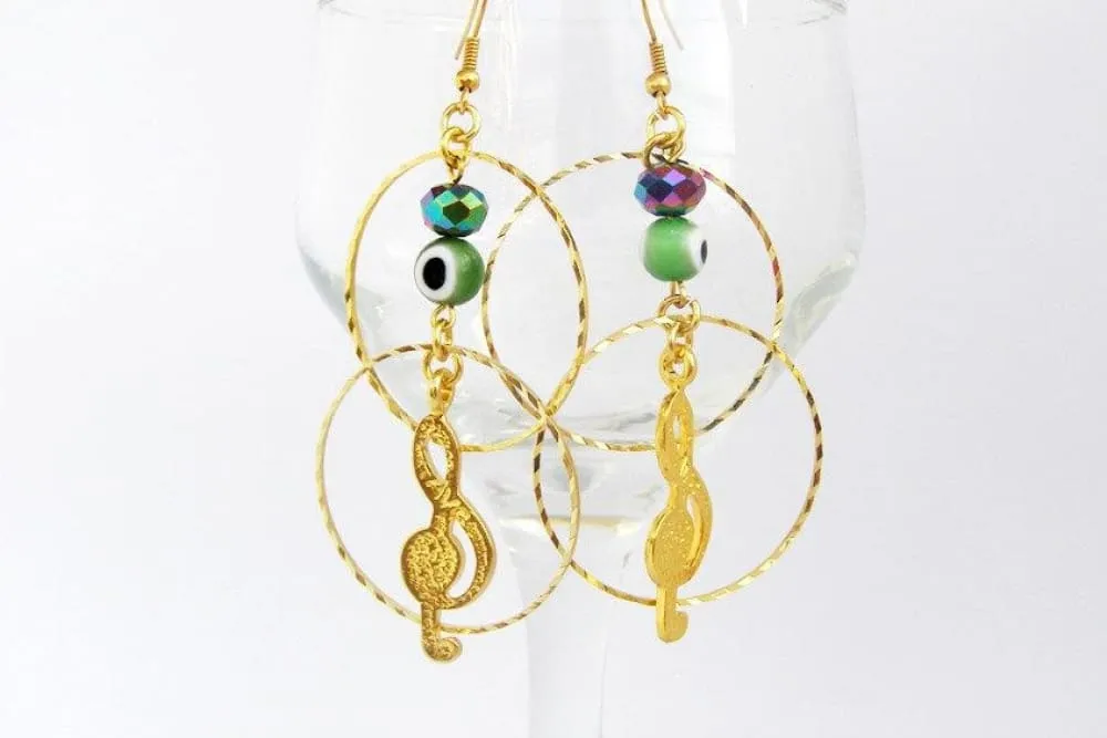 Evil eye earringsgold hoops