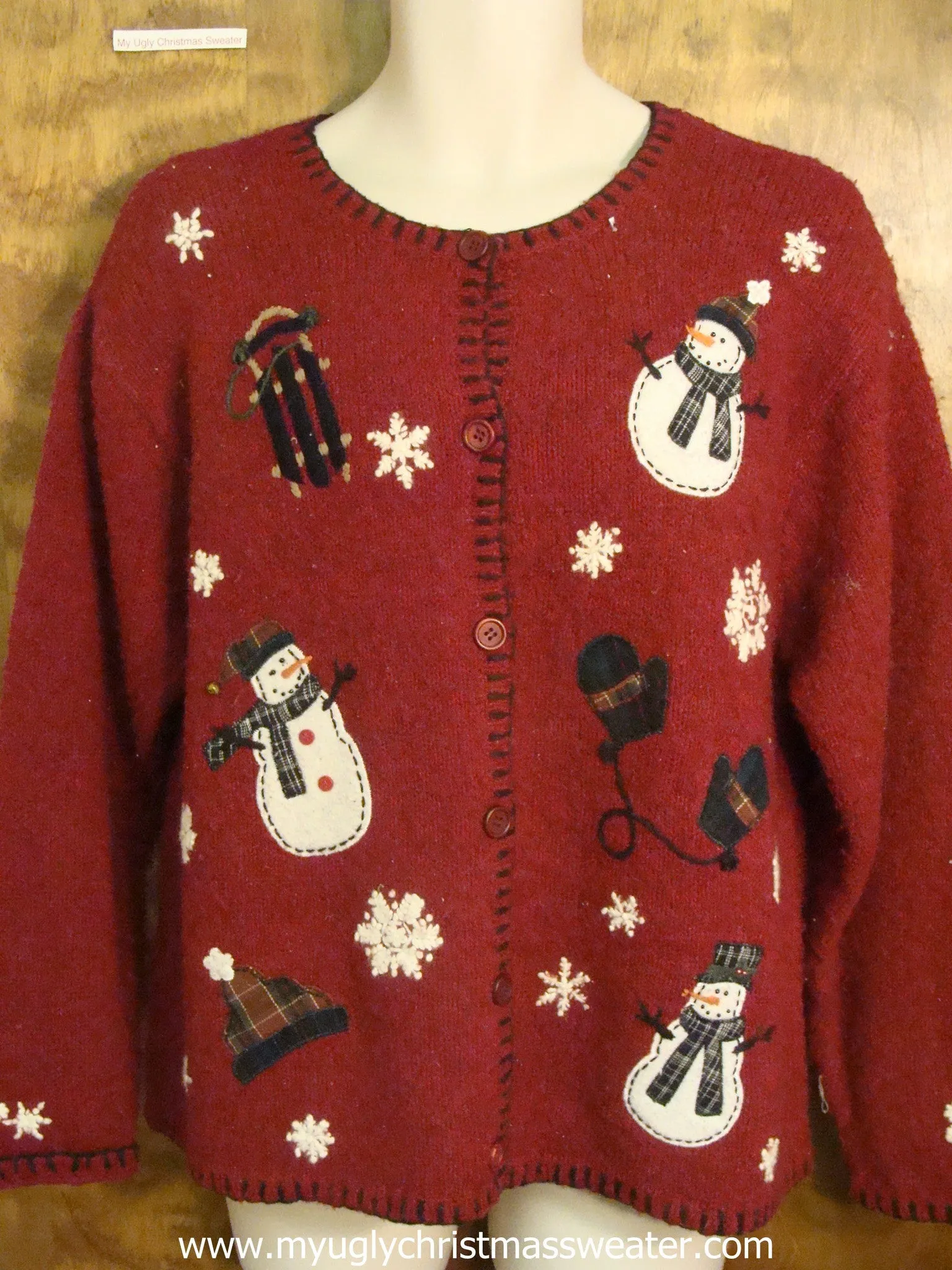 Festive Snowmen and Mittens Ugly Christmas Sweater