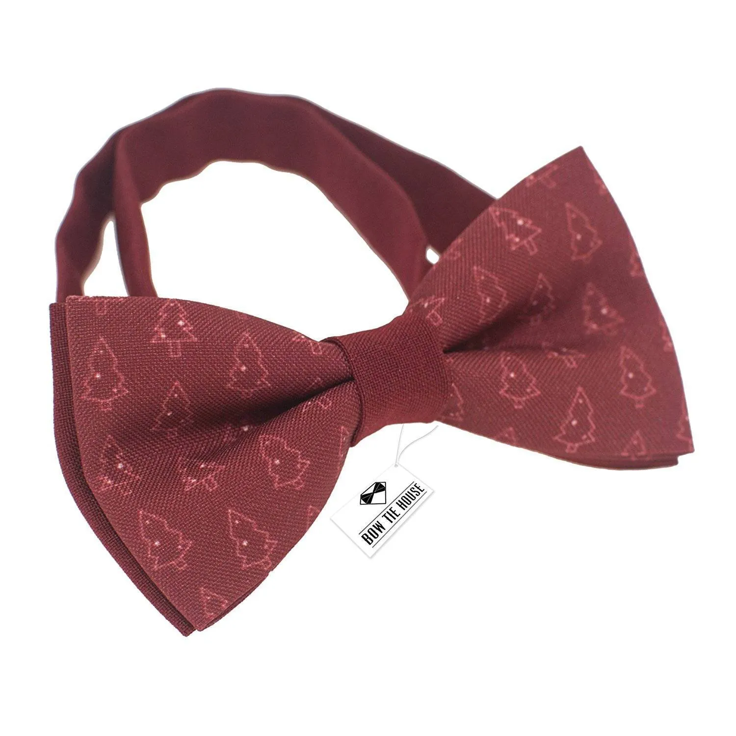 Fir-Tree Christmas Dark Red Bow Tie