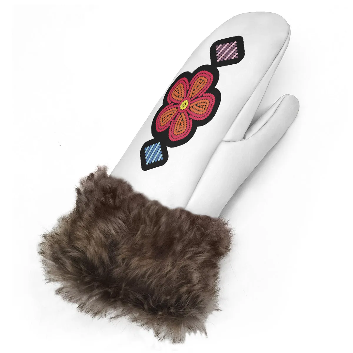 Flower Beadwork People Mittens