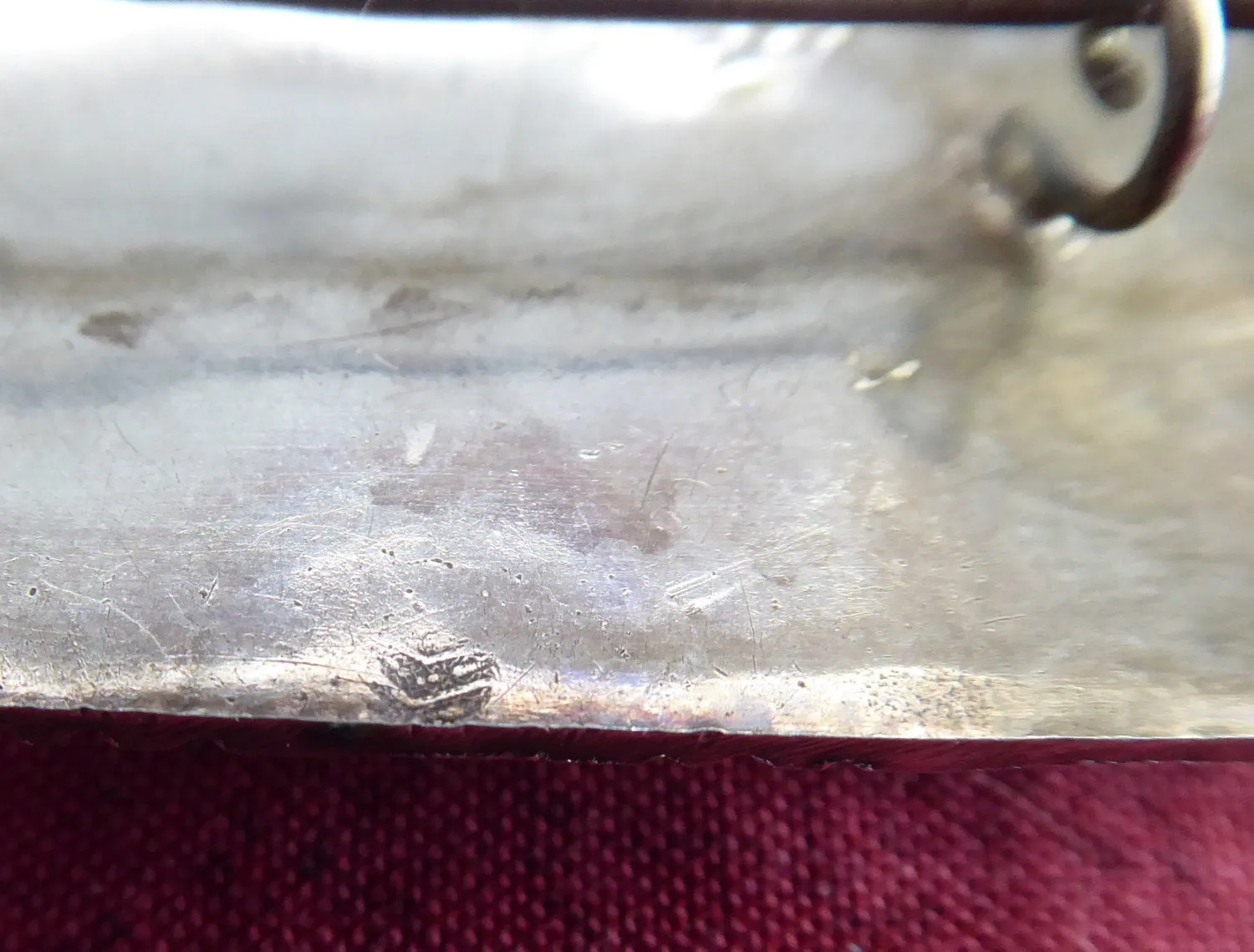 French Marks Silver Brooch Islamic Middle Eastern Rectangle Hand Made 1890s