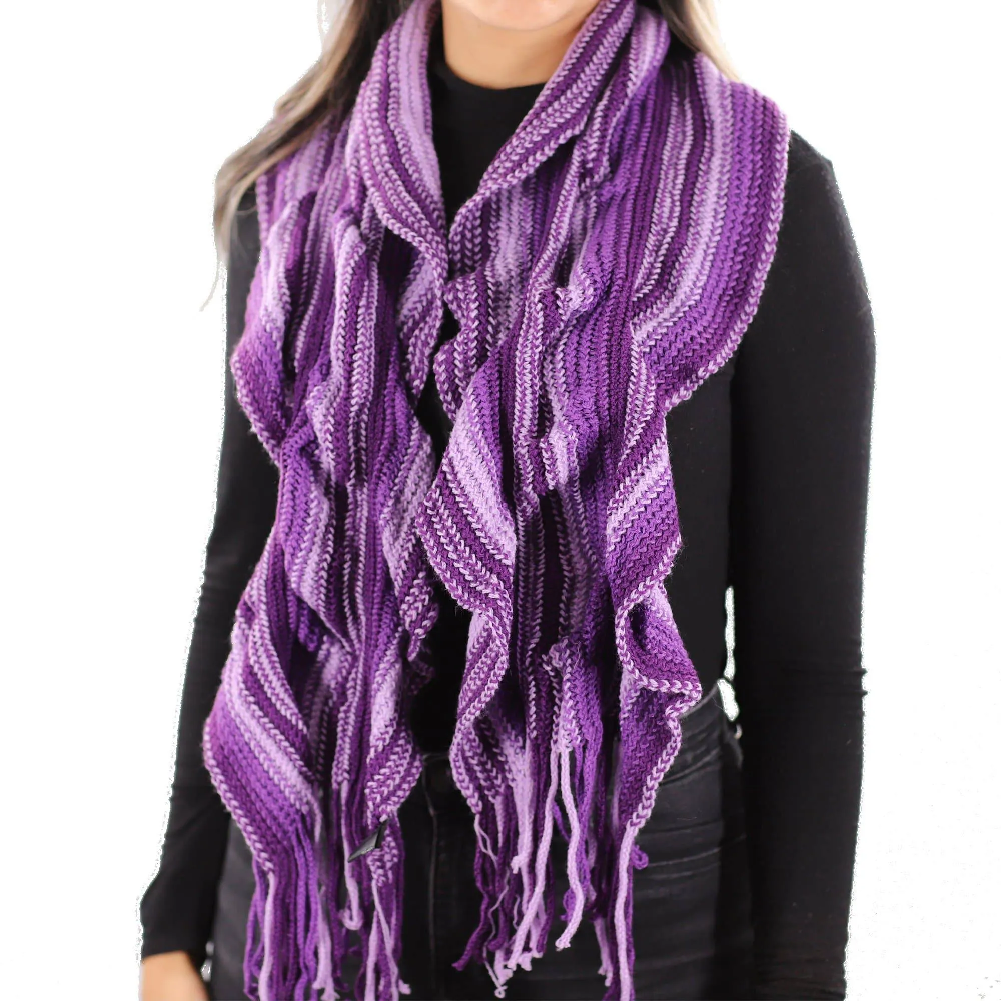 Fringe Muffler- Purple