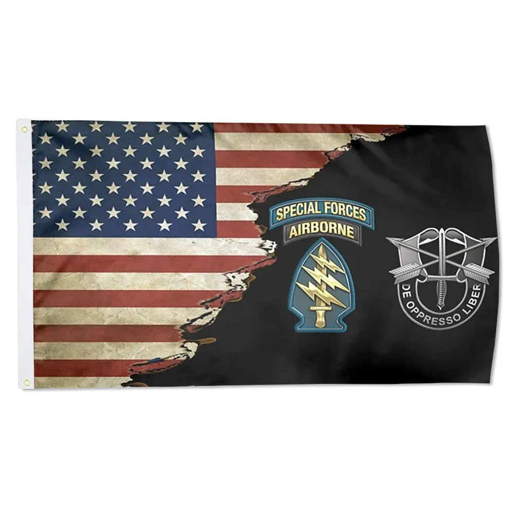 Fyon Us Army Special Forces Green Berets SSI DUI Flag Indoor and outdoor banner 224117