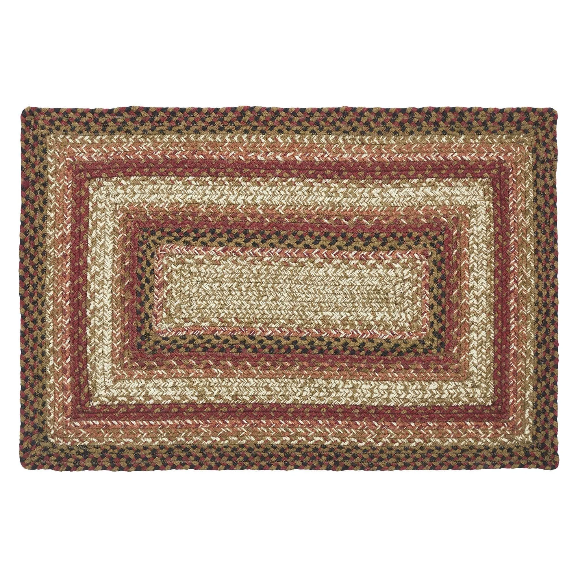 Ginger Spice Rectangle Braided Rug 20x30" - with Pad Default