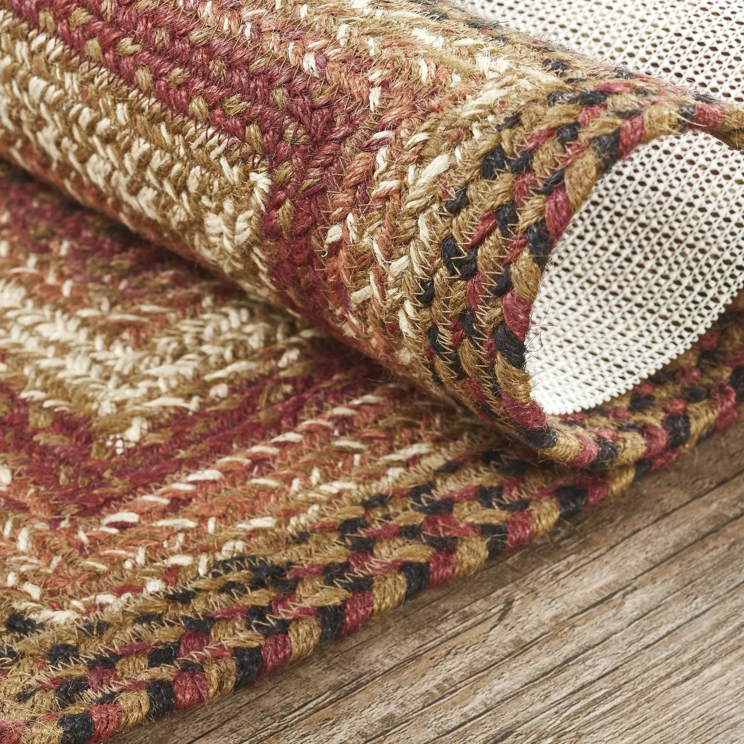 Ginger Spice Rectangle Braided Rug 20x30" - with Pad Default