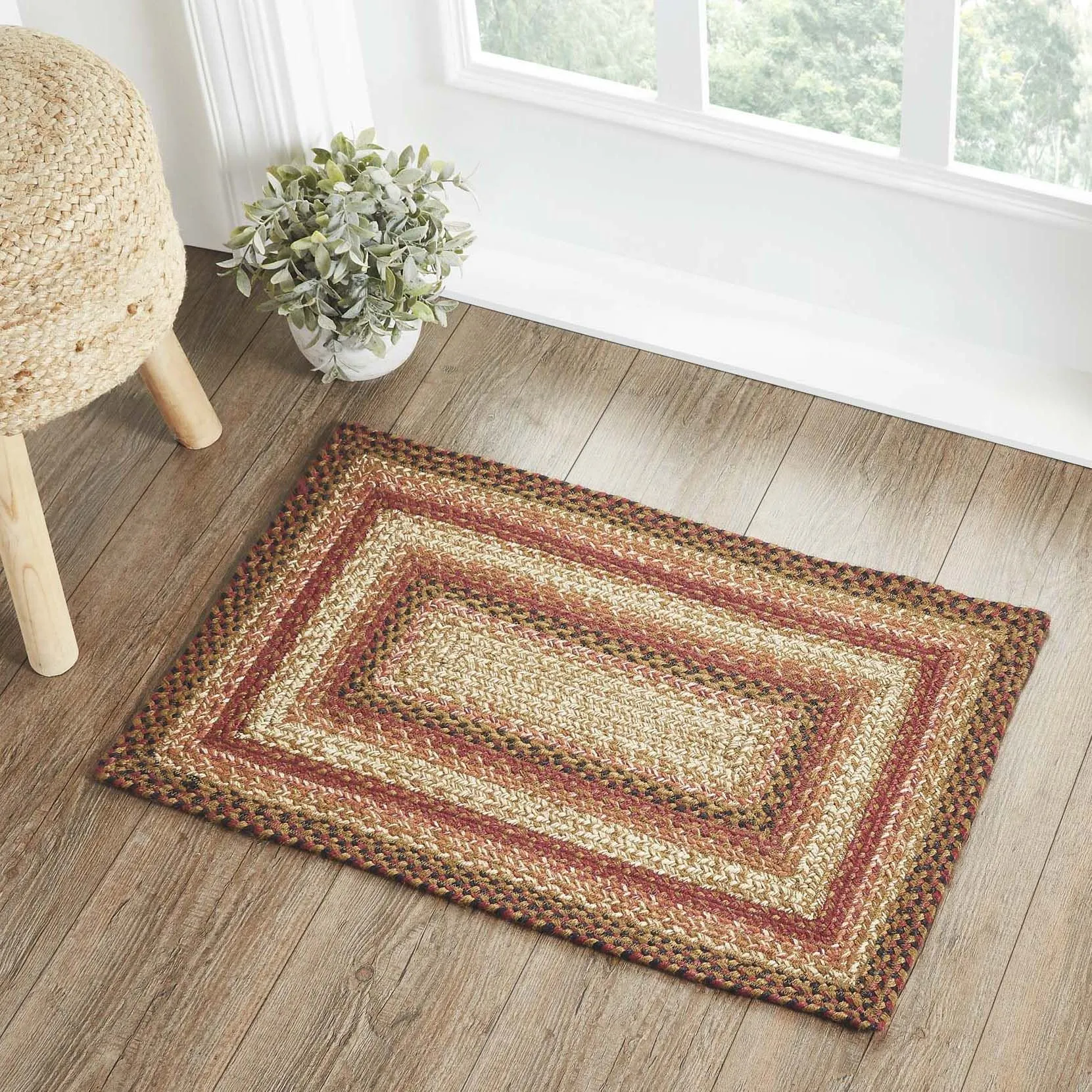 Ginger Spice Rectangle Braided Rug 20x30" - with Pad Default