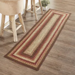 Ginger Spice Rectangle Braided Rug 22x72" Runner - with Pad