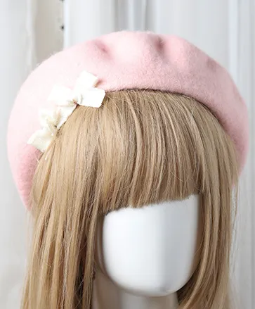 Girls Chic Parisian Style Pom Pom Beret