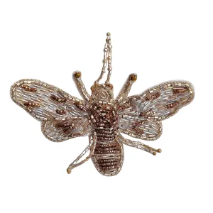 Gold Beaded Bee Brooch