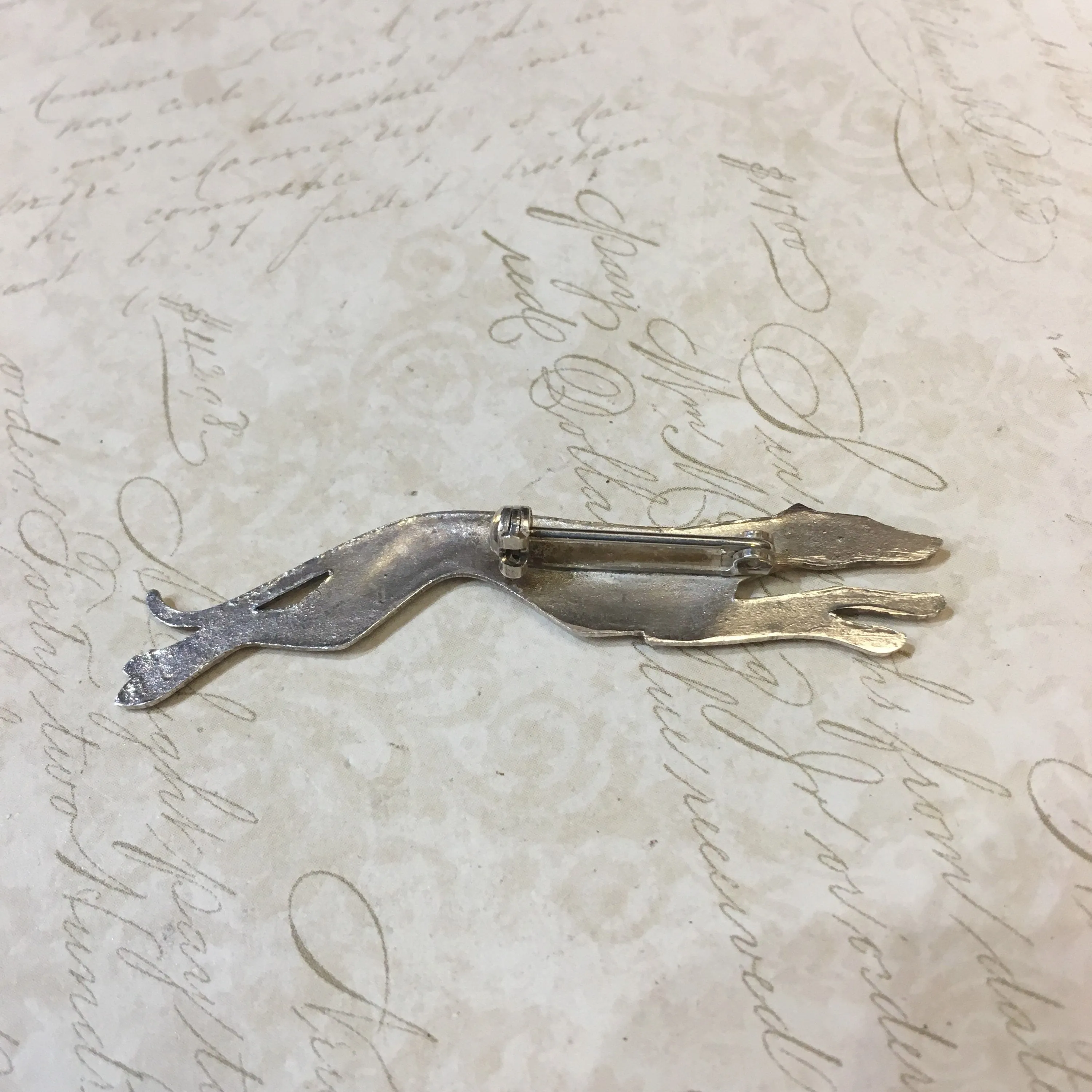 Greyhound Brooch Silver Plated