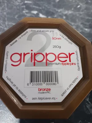 Gripper Pins 2" Bronze Ripple 250g Clear Hexagonal tub