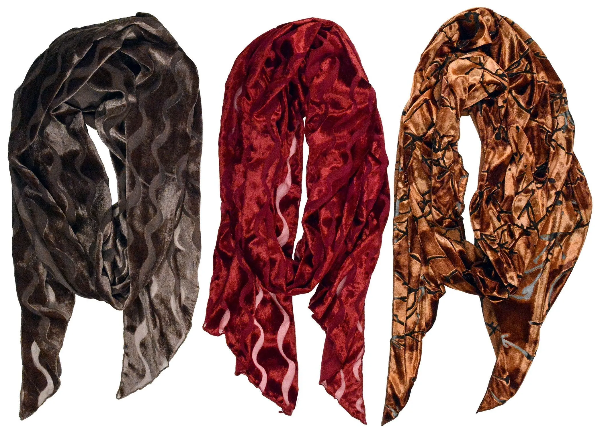 Handkerchief Scarf - Burnout Velvet in Java Sea - One Left!