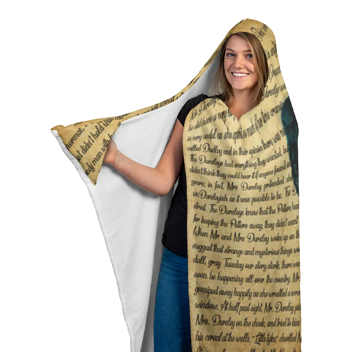 HP Book Page Vintage Hooded Blankets