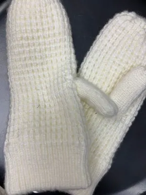 Icicle - Waffle Knit Lined Mittens (Cream)