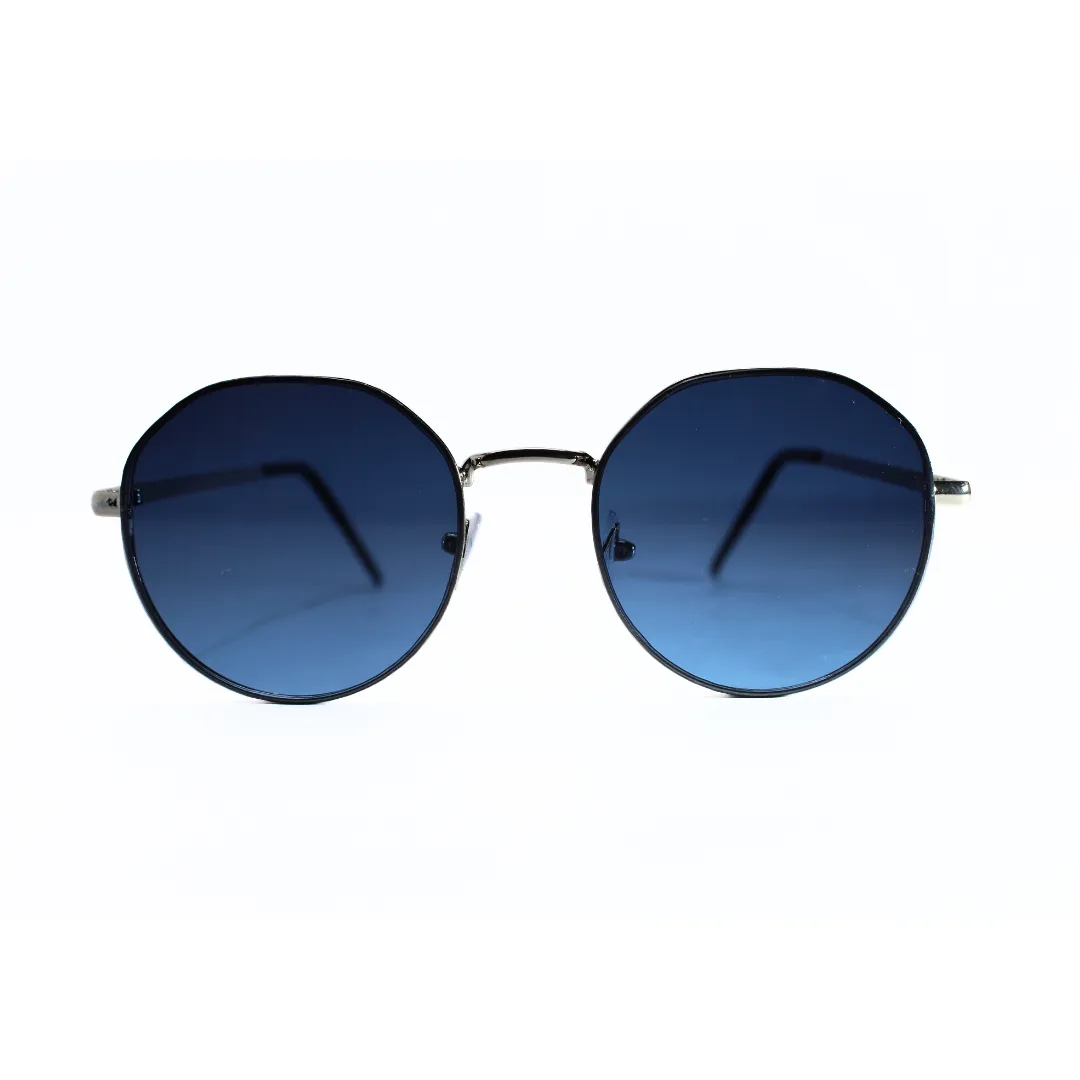 Jubleelens Round Blue Sunglasses - Silver A Cool and Stylish Pair with Superior Sun Protection