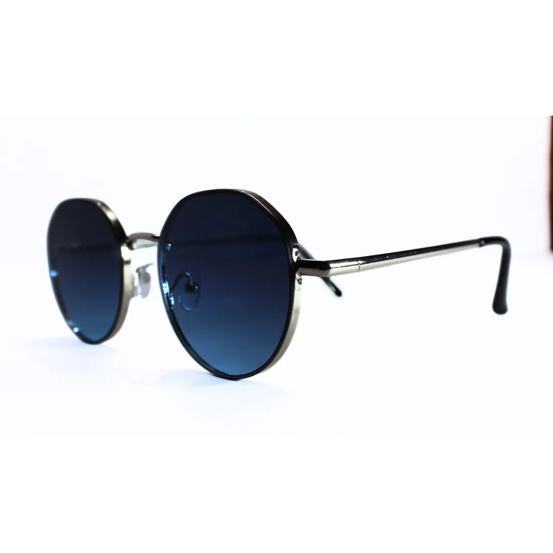 Jubleelens Round Blue Sunglasses - Silver A Cool and Stylish Pair with Superior Sun Protection