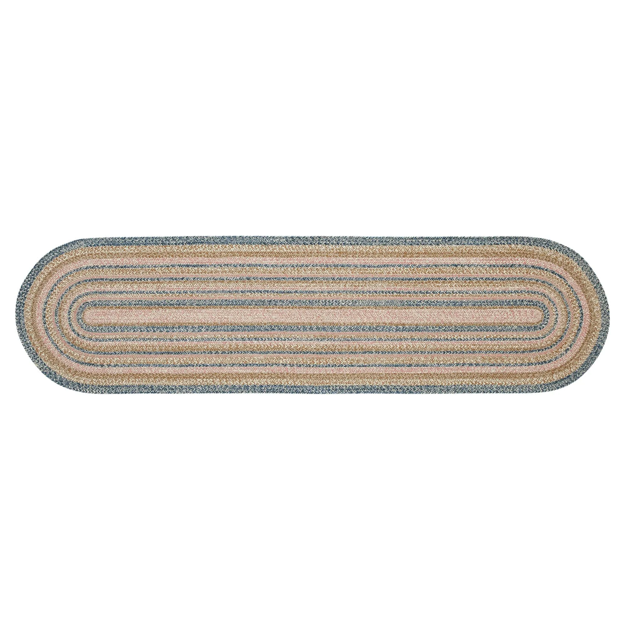 Kaila Oval Braided Rug 24x96" Runner - with Pad