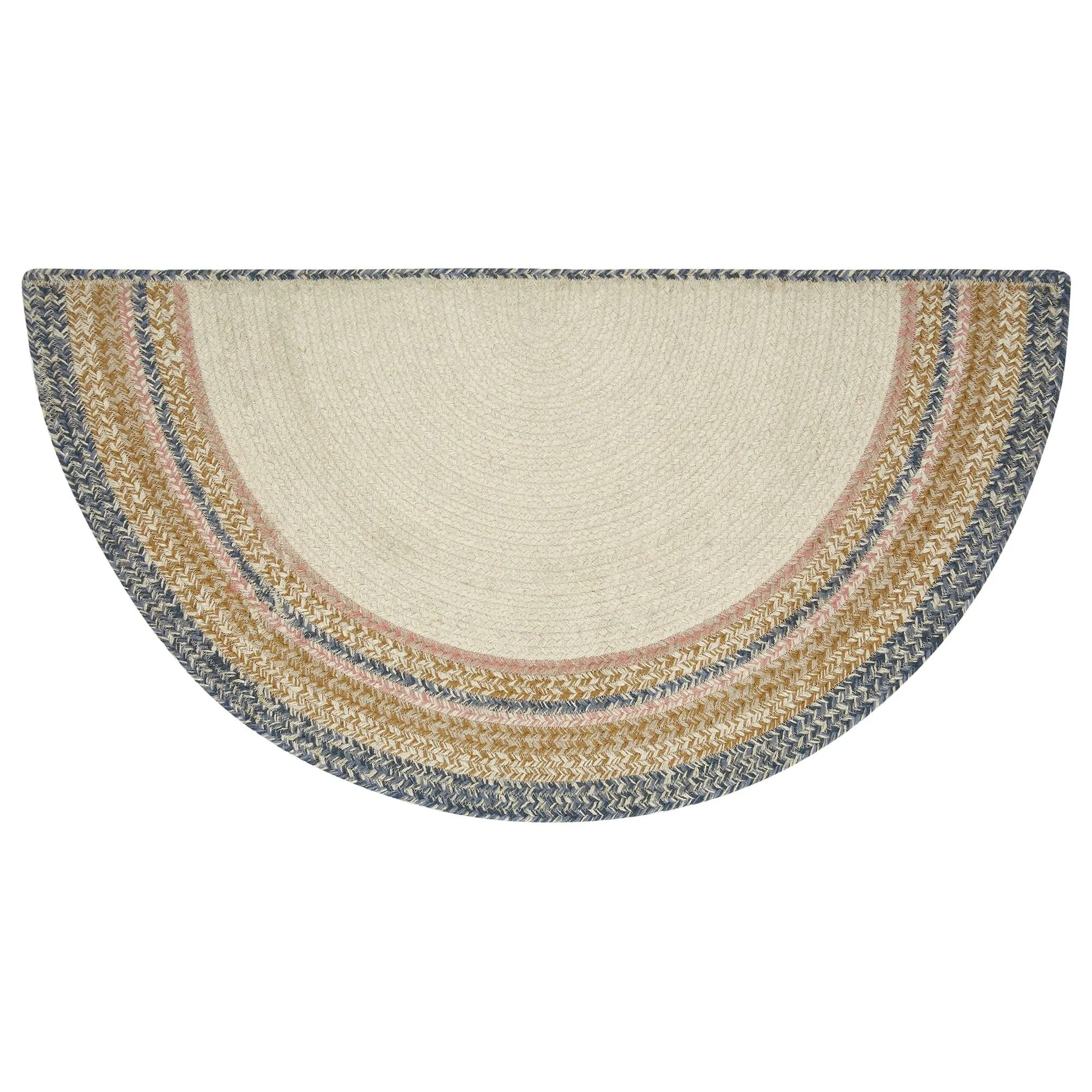 Kaila "Happy Spring" Half Circle Braided Rug 19.5x36" - with Pad