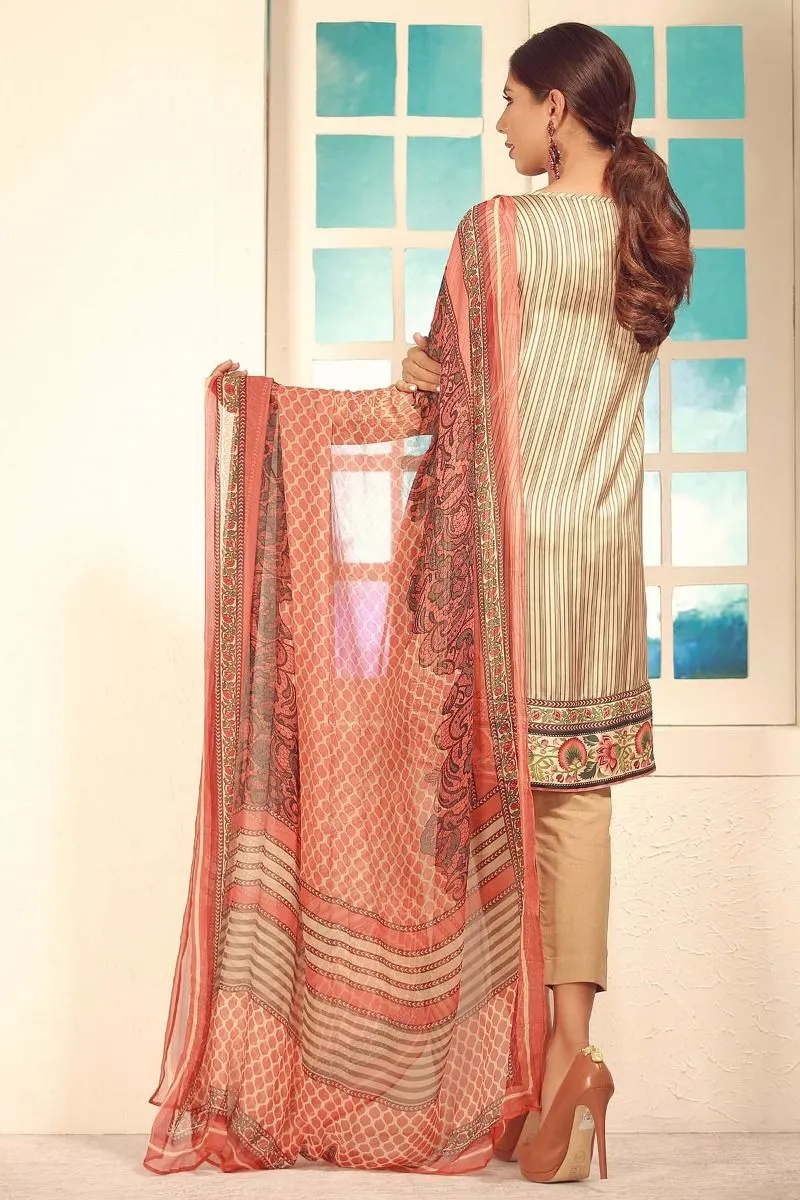 Khaadi Winter Collection 2017 – P17701 Beige 3Pc