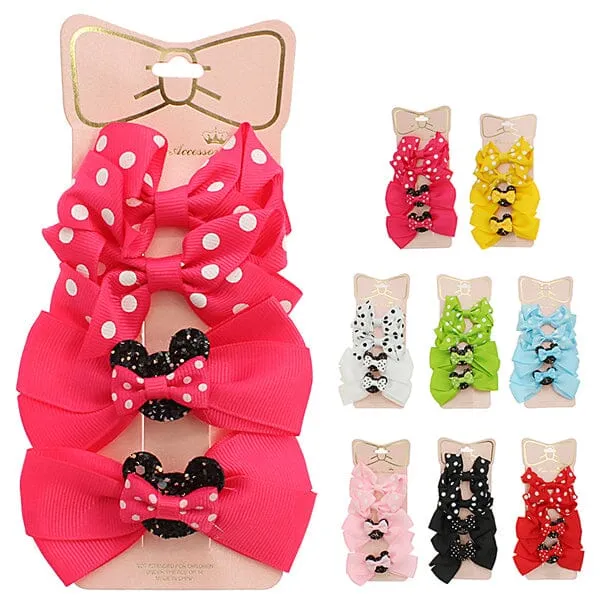 Kid's Fashion Hair Bow Pin Set 0384R8 ( 12 units)