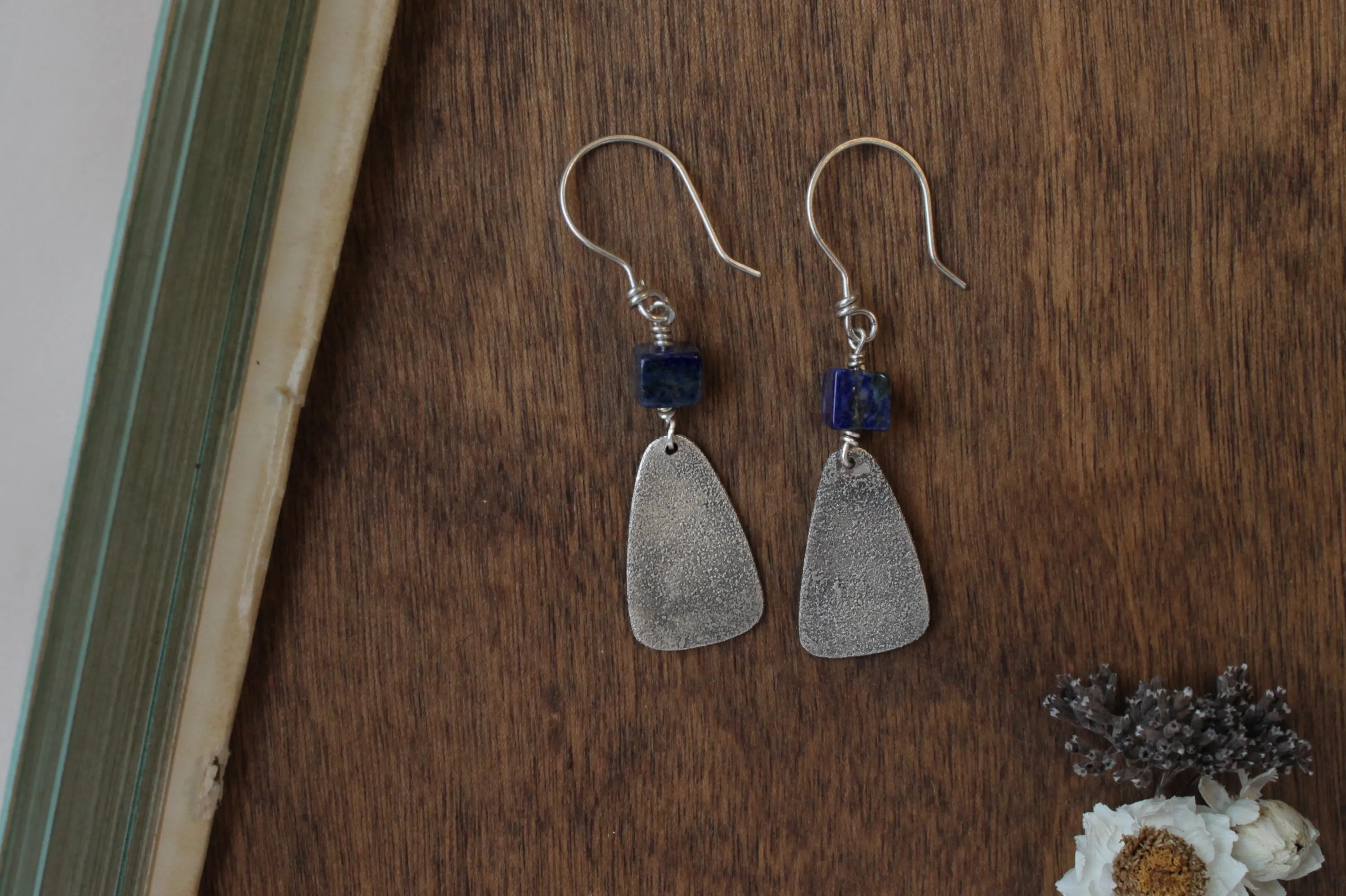 Lapis Lazuli Night Sky Dangle Earrings