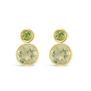 Lemon Quartz & Peridot Earrings