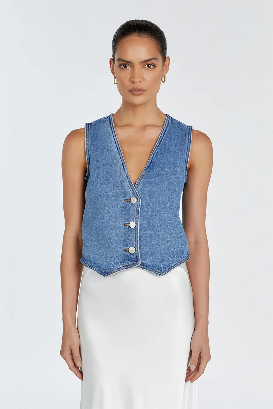 LENNON VINTAGE BLUE DENIM VEST