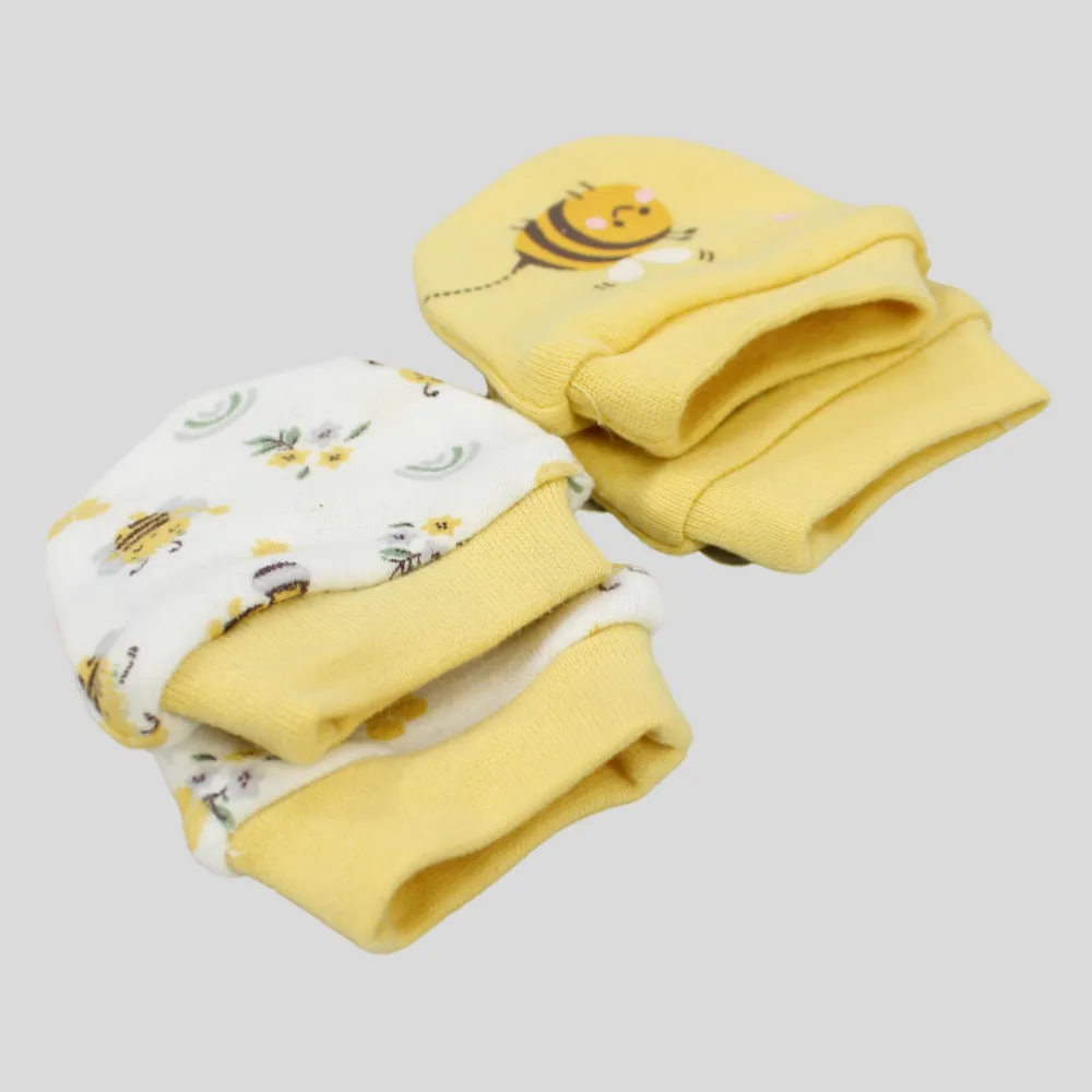 Little Bees Baby Mittens