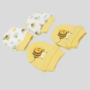 Little Bees Baby Mittens