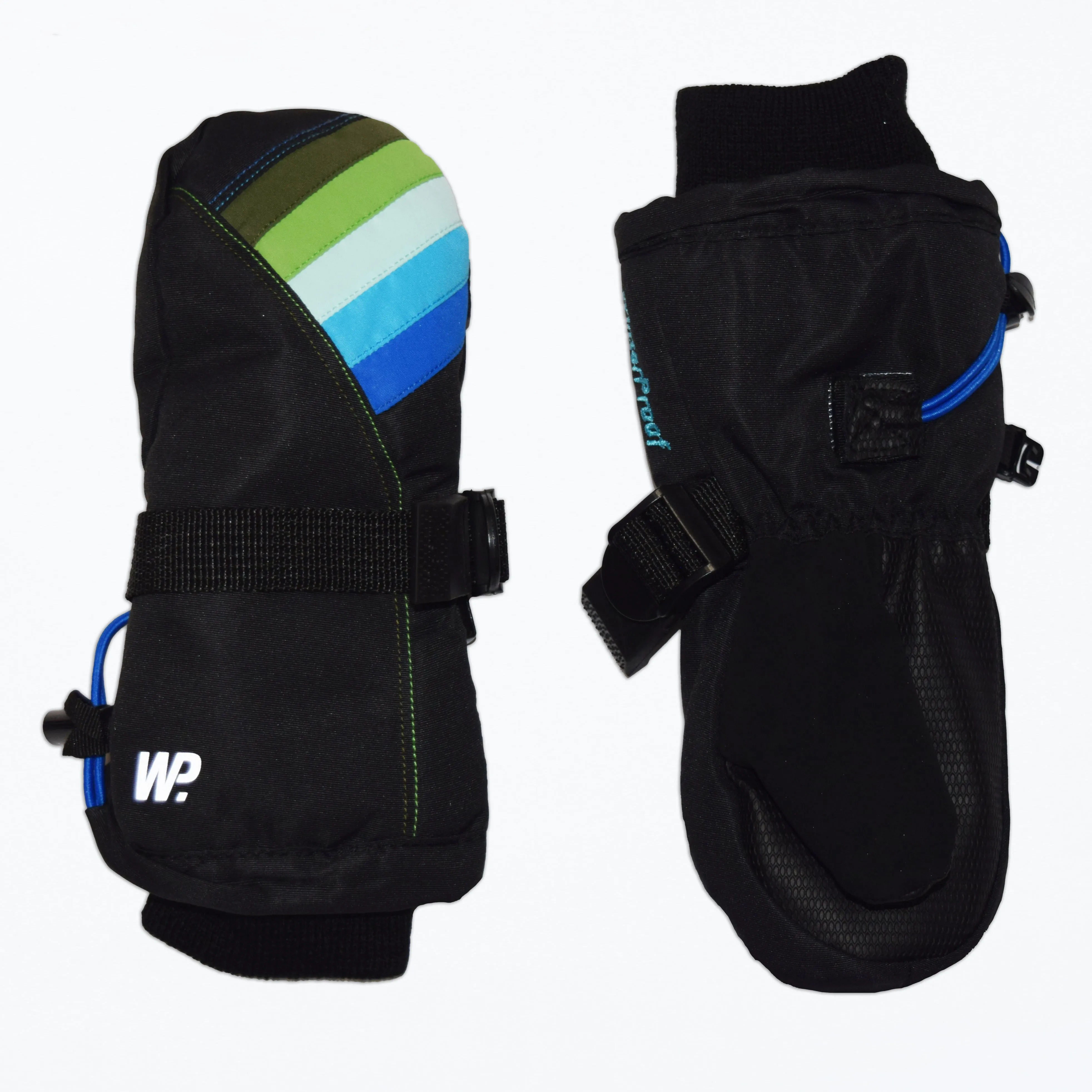 Little Boy's Color Block Black Mittens