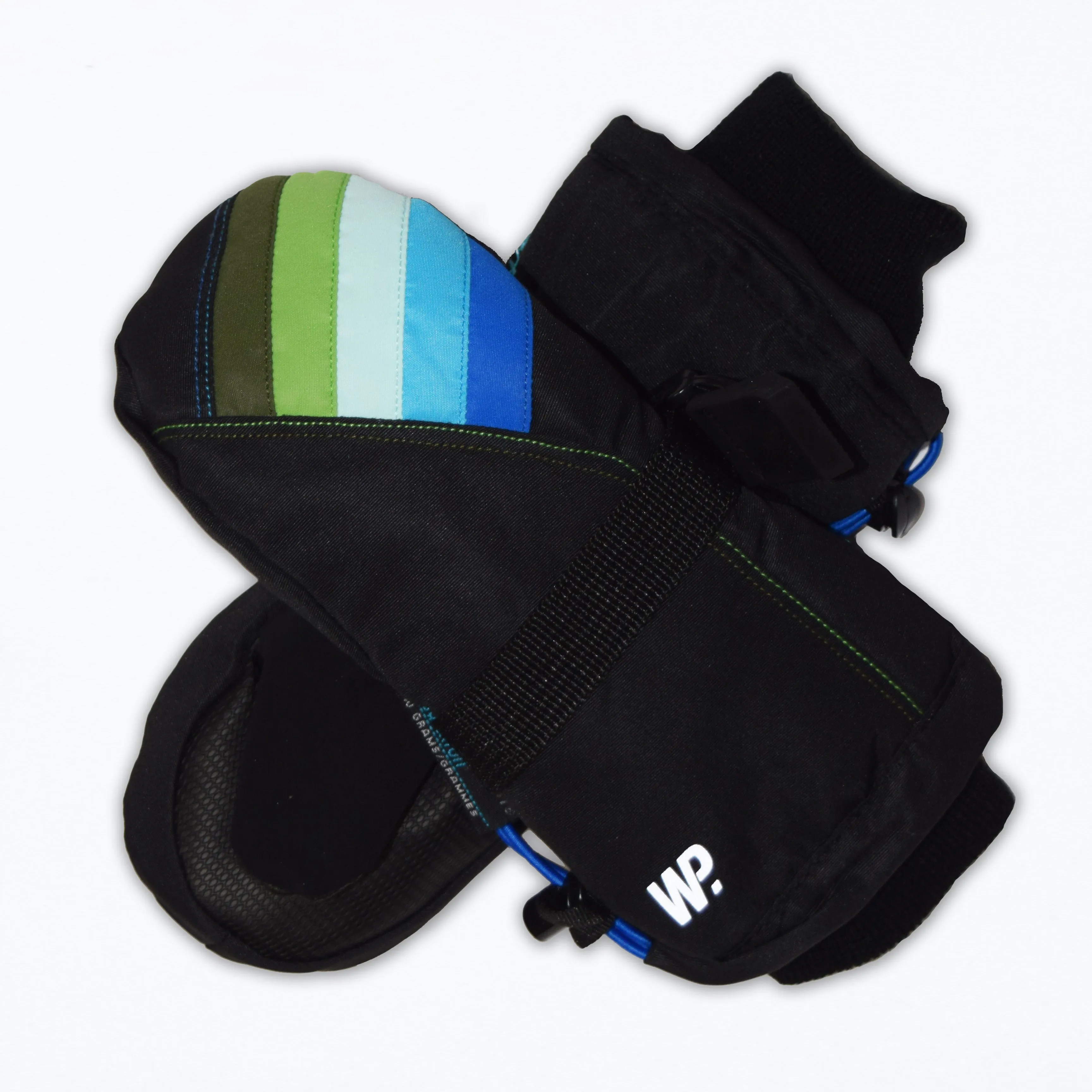 Little Boy's Color Block Black Mittens