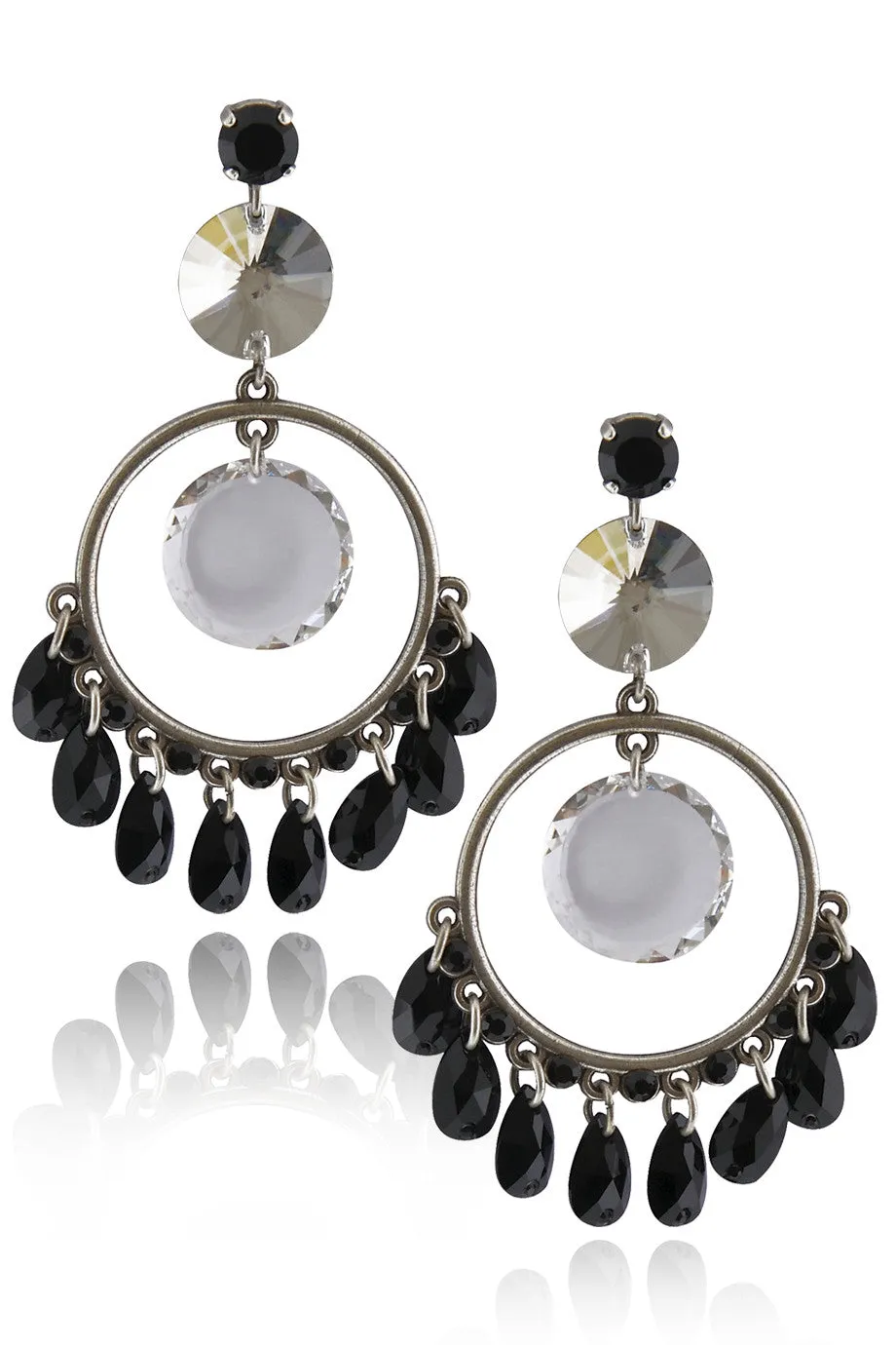 LK DESIGNS Black Drop Earrings