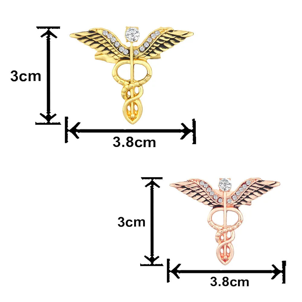 Mahi Combo of 2 Caduceus Doctor's Brooch Lapel / Brooch Pin for Men  (CO1105601M)